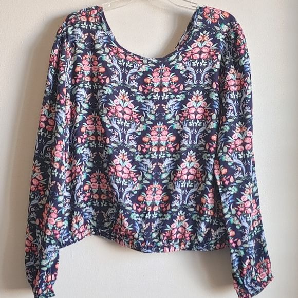 LOFT Floral Trellis Paisley Wrap Back Top Xlarge XL - Picture 7 of 10